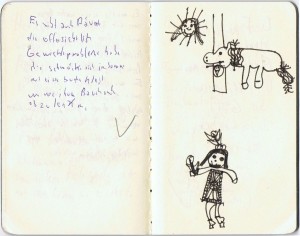 © Erwin Grosche: Notizbuch Seite aus Erwin Grosches Notizbuch